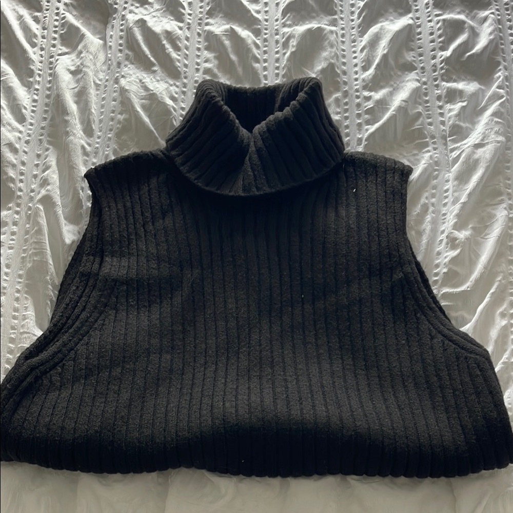 H&M Black Ribbed Turtleneck Sweater